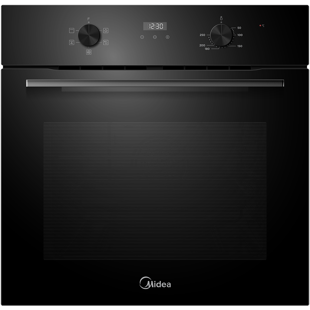 Midea 60cm Built In Oven | 5 Function | Digital Timer | Black Glass