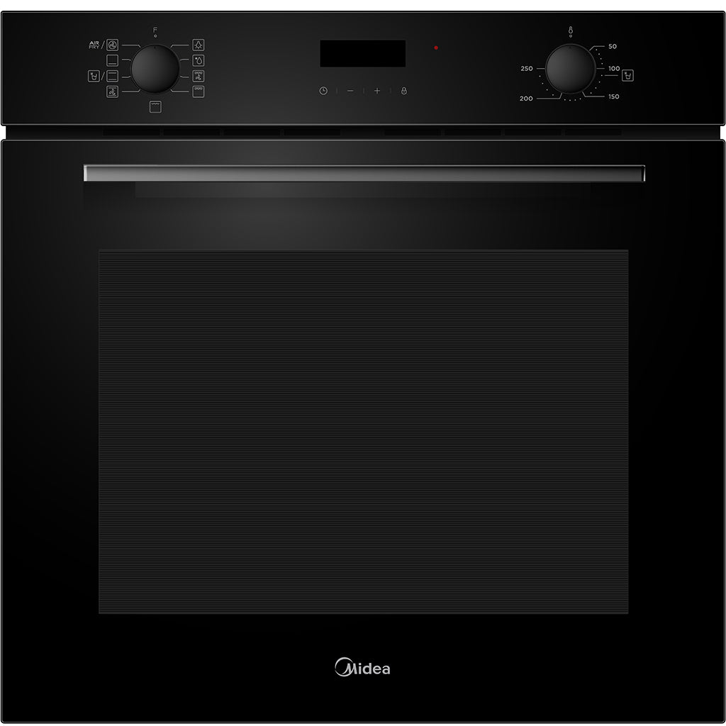 Midea 60cm Built In Oven | 10 Function | Digital Timer | Black Glass