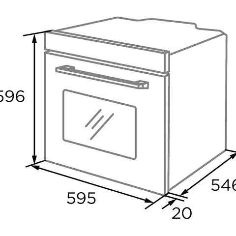 Midea 60cm Built In Oven | 12 Function | Digital Timer | Black Glass