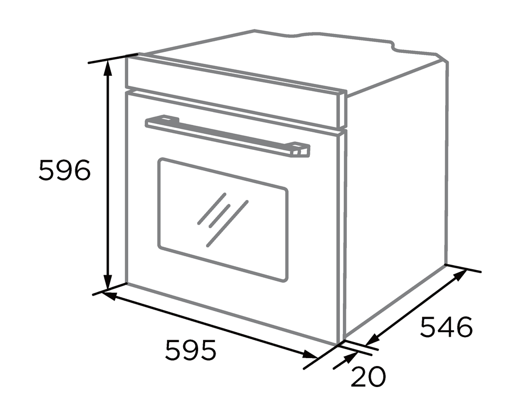 Midea 60cm Built In Oven | 12 Function | Digital Timer | Black Glass