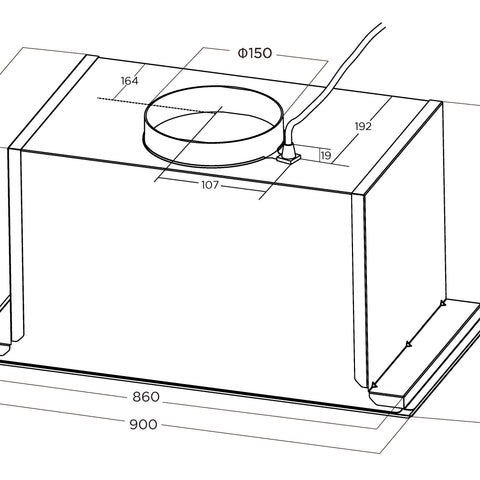 Midea 90cm Undermount Rangehood | 900m3/h | Stainless Steel