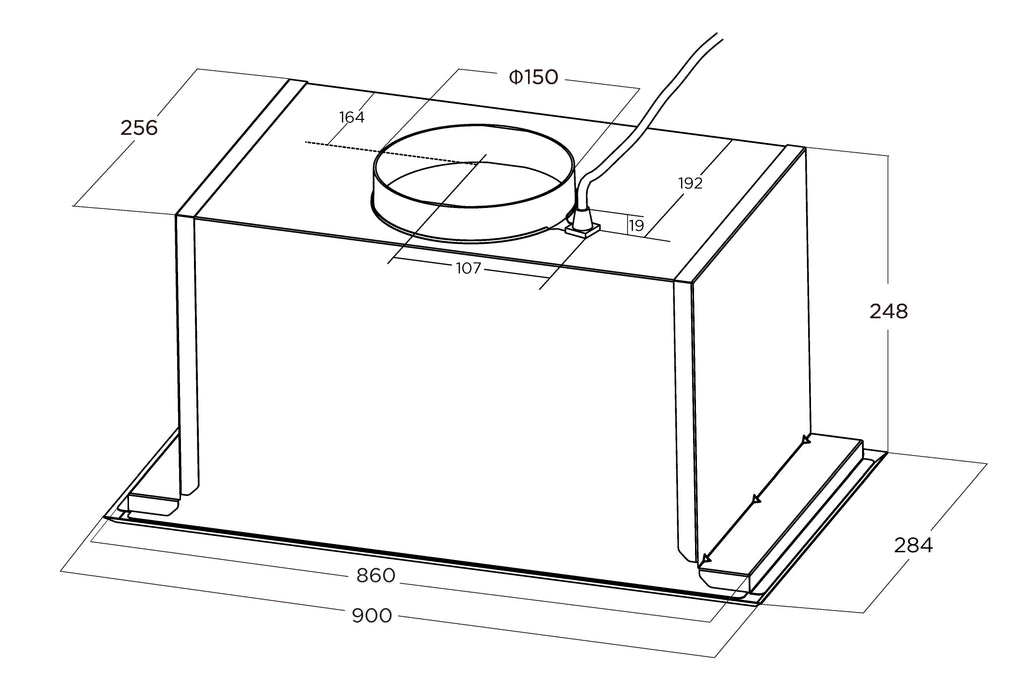 Midea 90cm Undermount Rangehood | 900m3/h | Stainless Steel