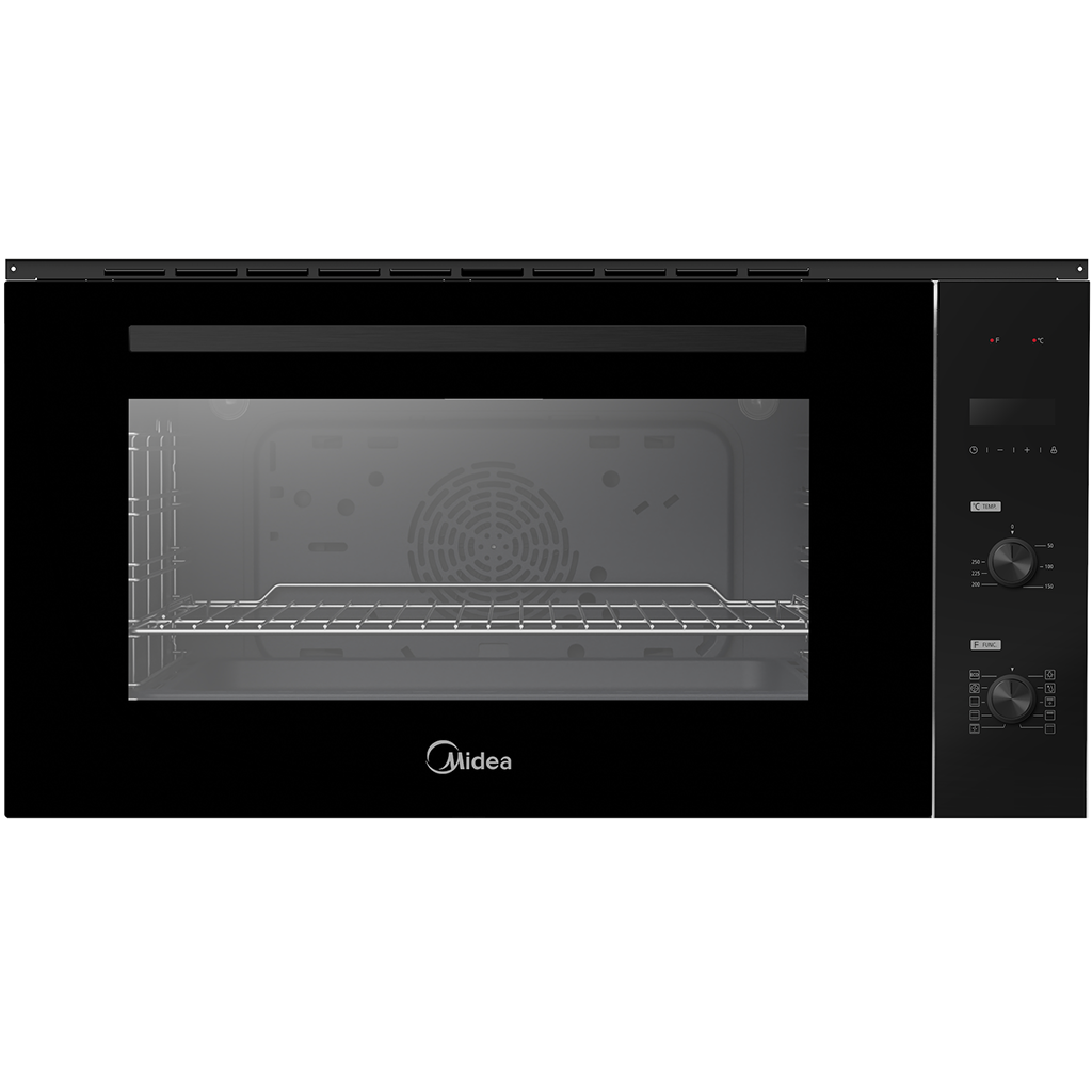 Midea 90cm Built In Oven | 9 Function | Digital Timer | Black Glass