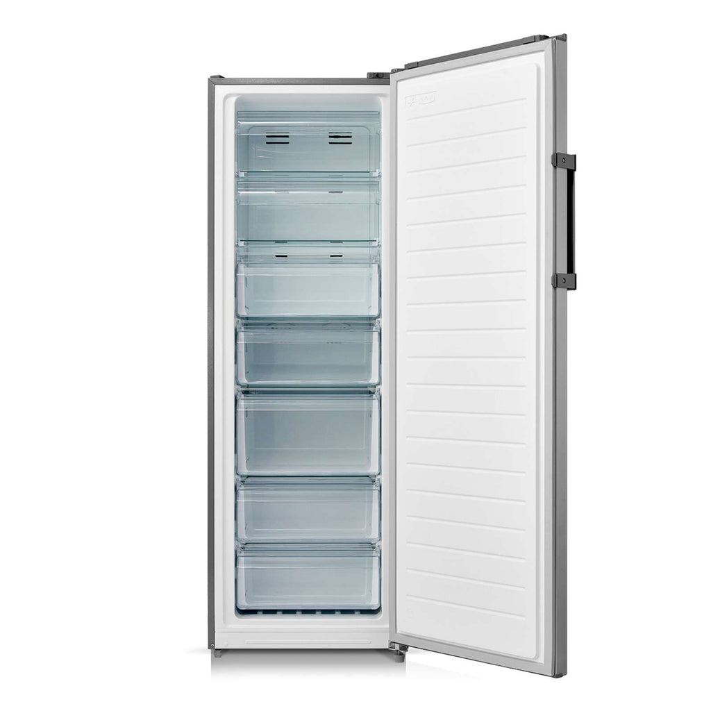 Midea 238L Upright Fridge-Freezer | Stainless Steel