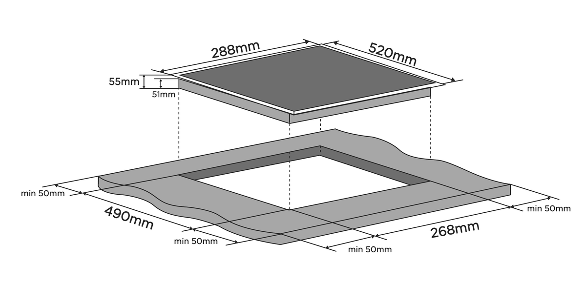 Midea 30cm Ceramic Cooktop | 2 Zone | Black Glass