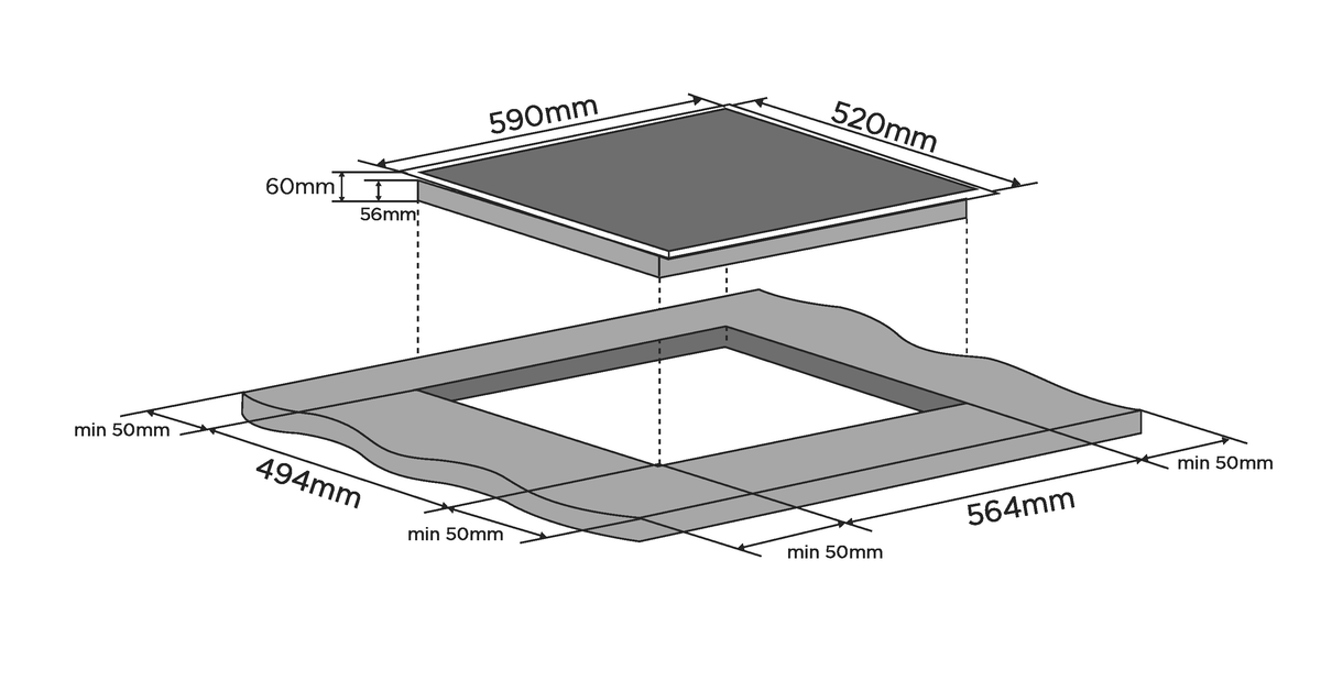 Midea 60cm Induction Cooktop | 4 Zone | Touch Control | 10 Amp