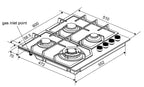 Midea 60cm Gas Cooktop | 4 Burner | Black Glass