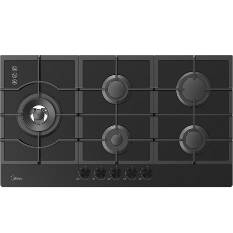 Midea 90cm Gas Cooktop | 5 Burner | Black Glass