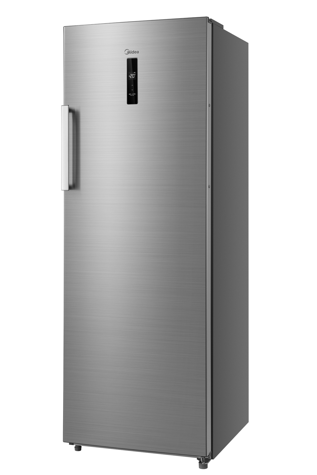 Midea 238L Upright Fridge-Freezer | Stainless Steel