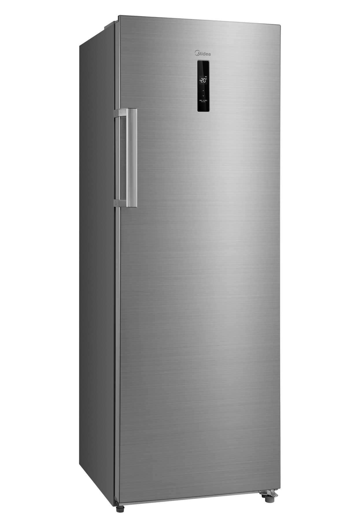Midea 238L Upright Fridge-Freezer | Stainless Steel